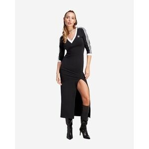 NWT Women's Adidas Originals V Neck Maxi Dress - Small - Black